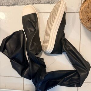 Black and White Over-the-Knee Sneakers